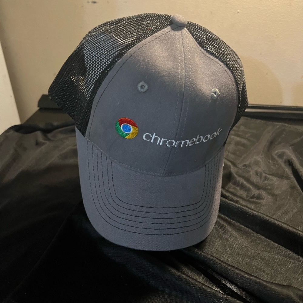 Google Chromebook, Gray Trucker/dad Cap with bonus magnetic pin